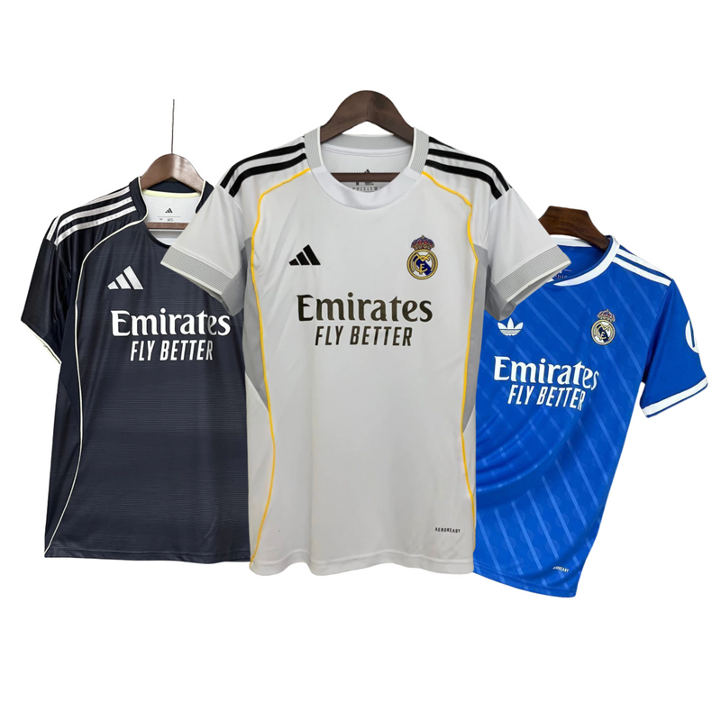Conjunto de tres camisetas del Real Madrid 25/26 hombre
